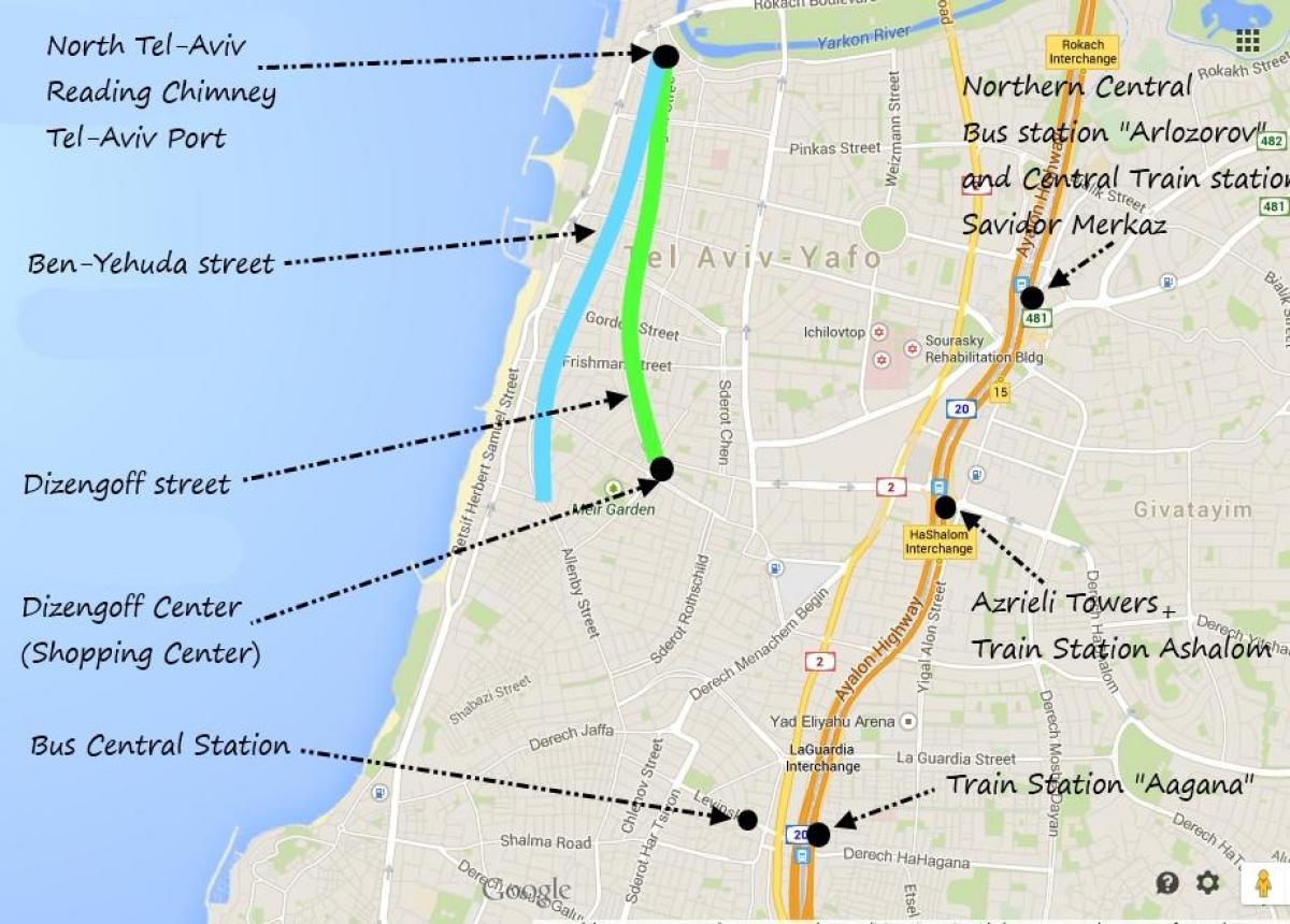نقشہ تل ابیب کے عوامی نقل و حمل